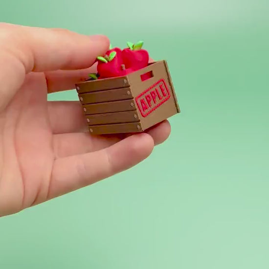 Crate of Apples Fidget Clicker with Wrist Strap or Keychain
