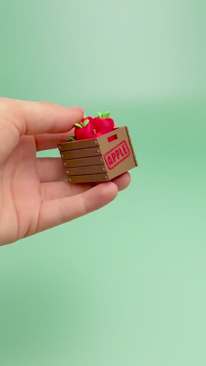Crate of Apples Fidget Clicker with Wrist Strap or Keychain