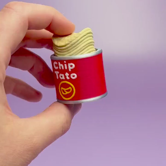 Stacked Potato Chips Tube Fidget Clicker with Wrist Strap or Keychain