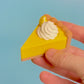 Lemon Cheesecake Slice Fidget Clicker with Wrist Strap or Keychain
