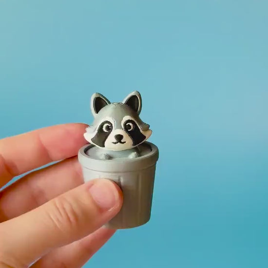 Raccoon in Trash Can Fidget Clicker with Wrist Strap or Keychain