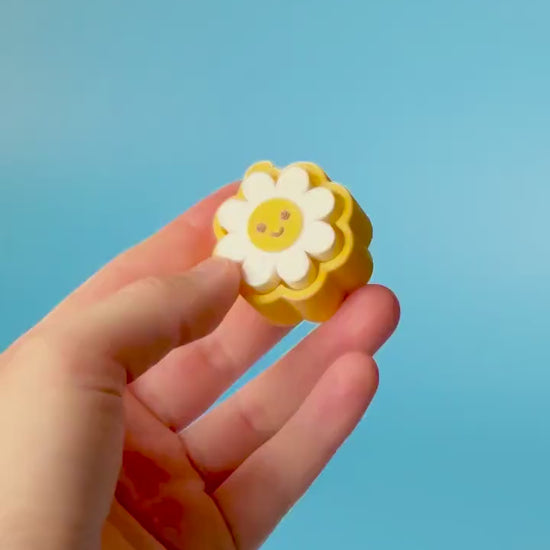 Mini Happy Flower Fidget Clickers with Wrist Strap or Keychain