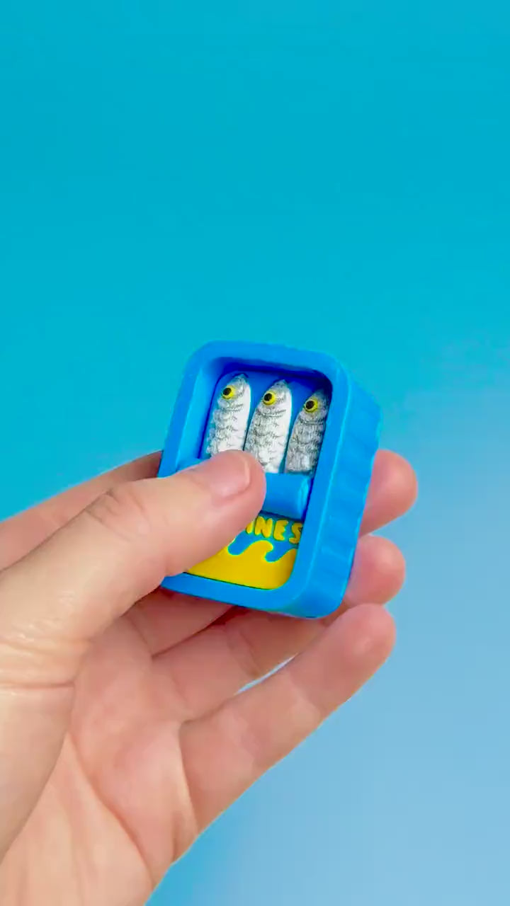 Sardine's Tin Fidget Clicker with Wrist Strap or Keychain