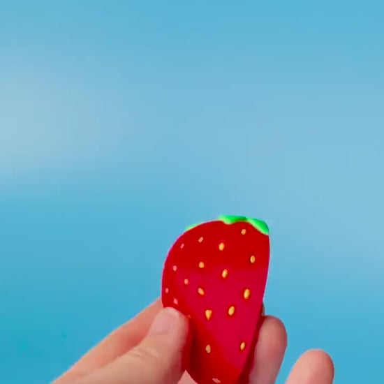 Strawberry Slice Fidget Clicker with Wrist Strap or Keychain